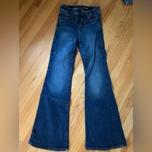 American Eagle Outfitters Dark Blue Flare Skinny Jeans
